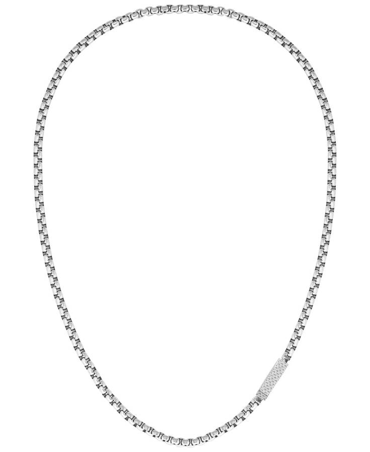 Men's Stainless Steel Box Chain Necklace Silver - 1