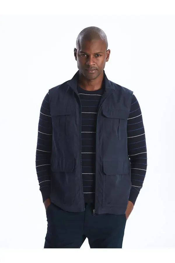 Men's standard fit, v-neck vest. - 1