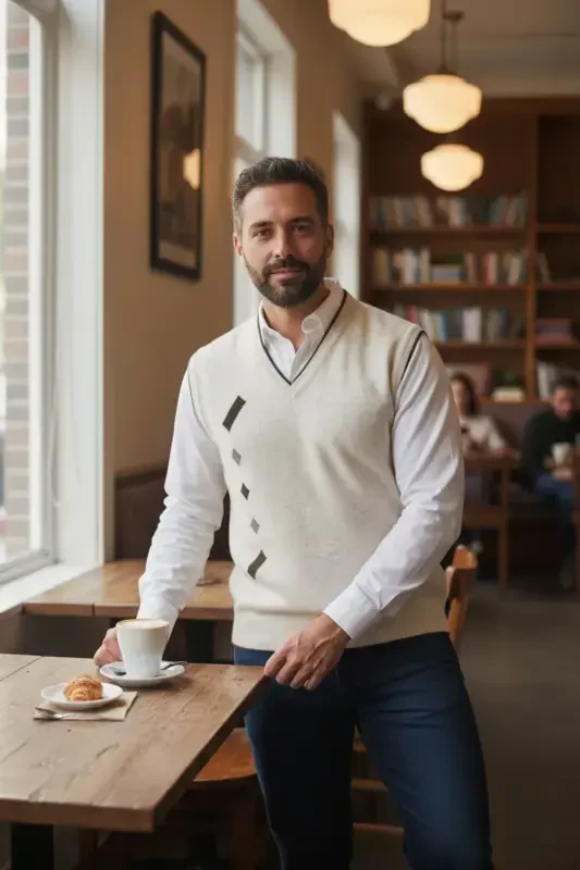 Men's Steel Non-Pilling Dad Sweater - 1