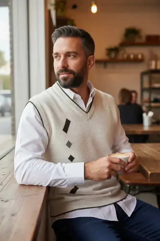 Men's Steel Non-Pilling Dad Sweater - 3