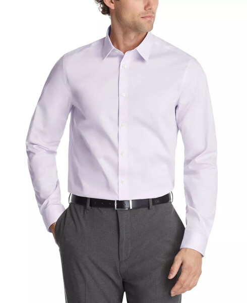 Men's Steel Plus Regular Fit Modern Pin Cord Dress Shirt Lilac - 1