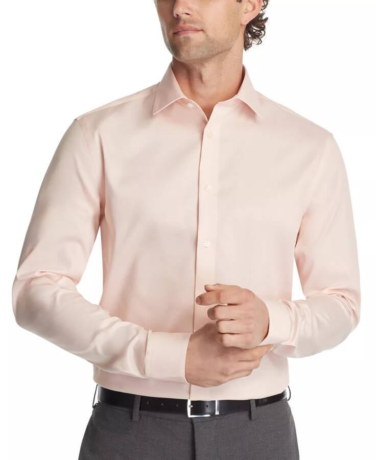 Men's Steel Plus Regular Fit Modern Pin Cord Dress Shirt Soft Melon - 1