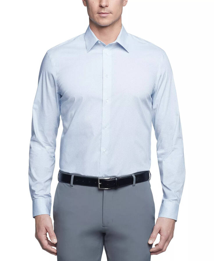 Men's Steel Plus Regular Fit Stretch Wrinkle Free Dress Shirt Mist - 2