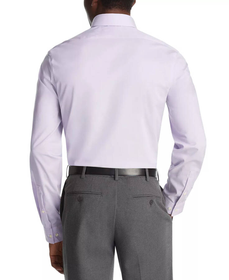 Men's Steel Plus Slim Fit Modern Pin Cord Dress Shirt Lilac - 2