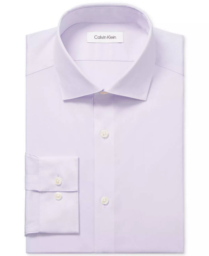 Men's Steel Plus Slim Fit Modern Pin Cord Dress Shirt Lilac - 3