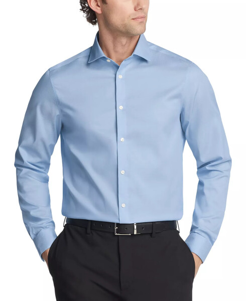 Men's Steel Plus Slim Fit Modern Pin Cord Dress Shirt Mist - 1