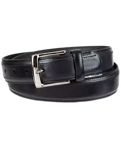 Men’s Stitched Classic Dress Leather Belt - 1