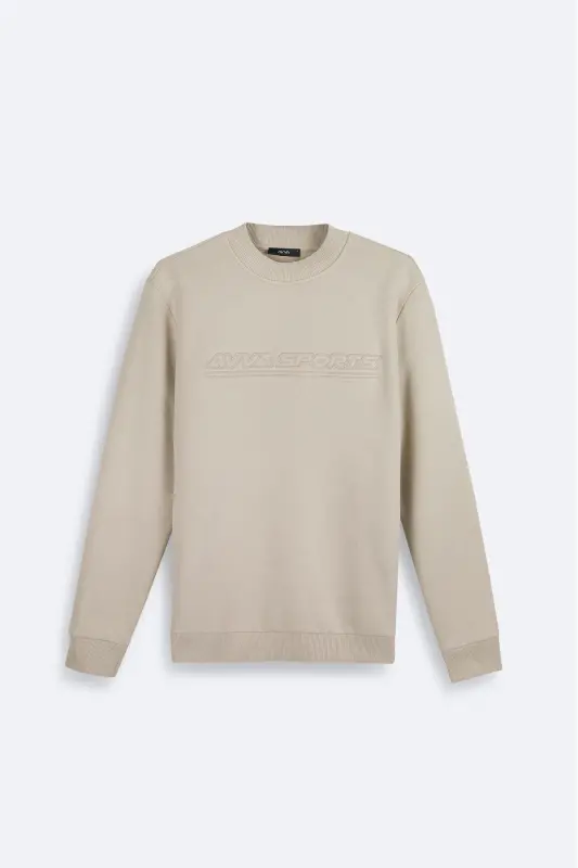 Men's Stone Crew Neck 3 Thread Brushed Printed - 6