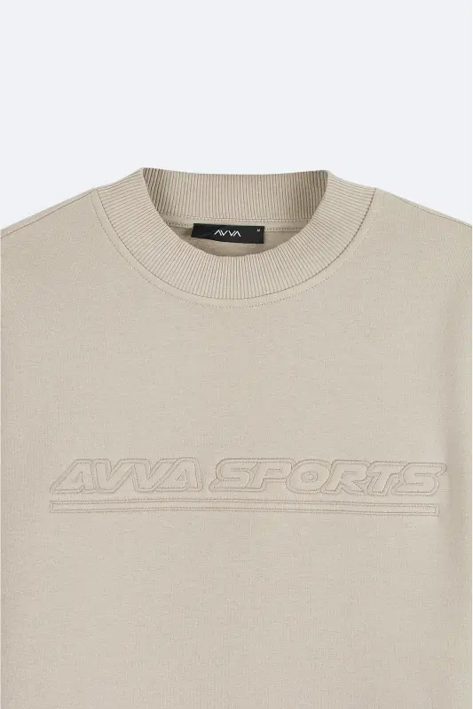 Men's Stone Crew Neck 3 Thread Brushed Printed - 8