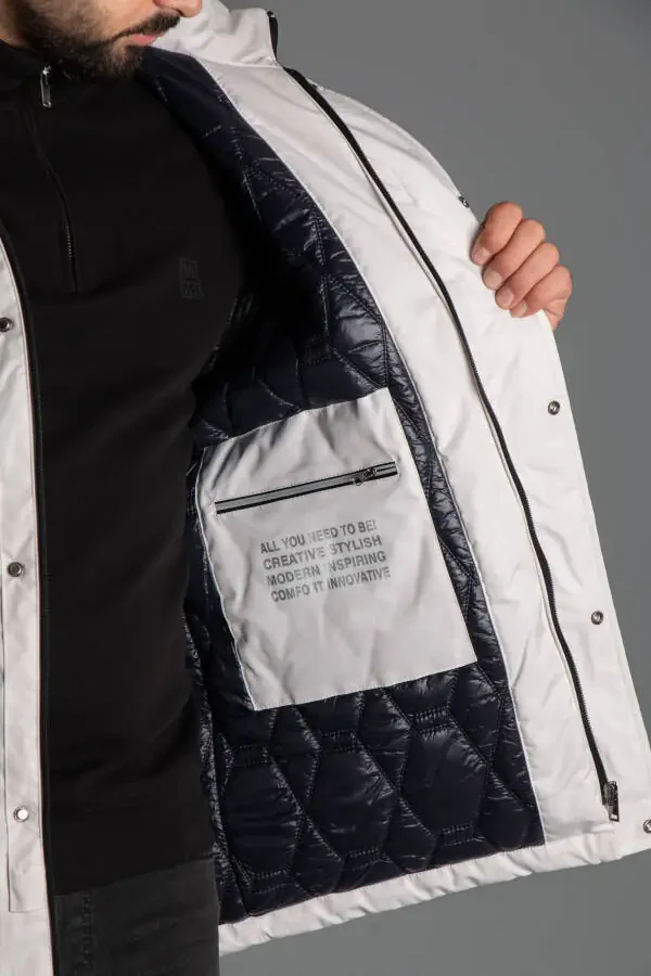 Men's Stone Hood Puffy Jacket - 4