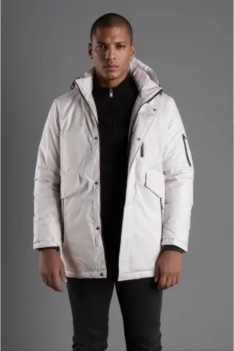 Men's Stone Hood Puffy Jacket - 6