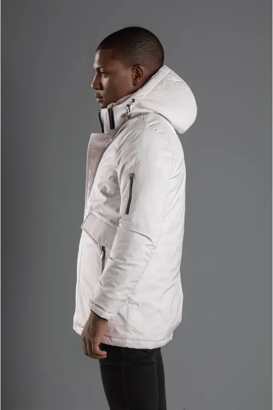 Men's Stone Hood Puffy Jacket - 7