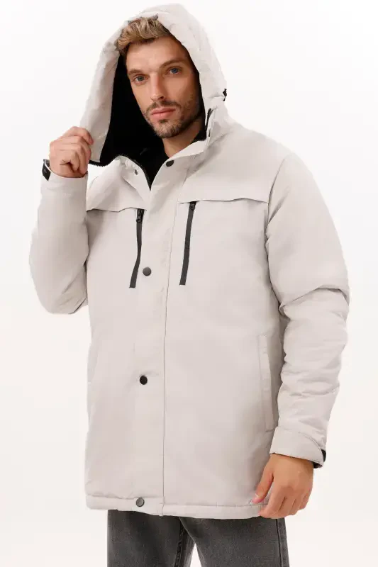 Men's Stone Polar Furry Waterproof and Windproof Hooded Winter Coat & Jacket & Parka-STONE - 2