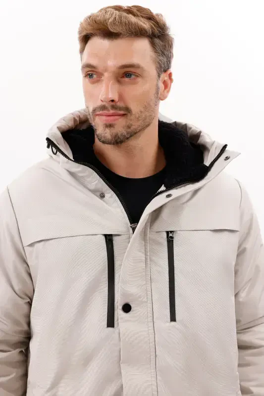 Men's Stone Polar Furry Waterproof and Windproof Hooded Winter Coat & Jacket & Parka-STONE - 6