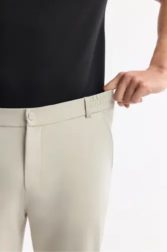 Men's Stone Slim Fit Elastic Waistband Bi Stretch Fabric - 5