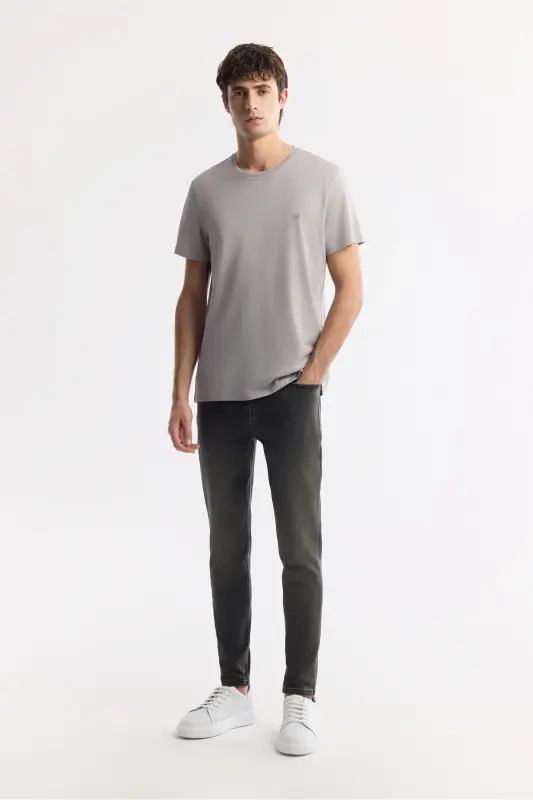 Men's Stone T-shirt Ultrasoft Crew Neck Plain Regular Fit Modal B001171 - 7