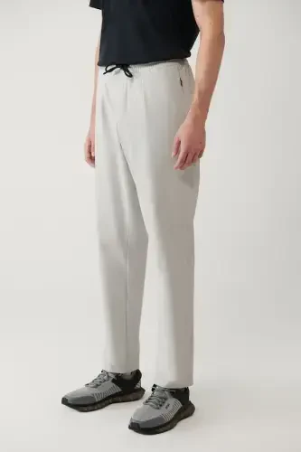 Men's Stone Waist Elastic Lace-Up Zipper Pocket Water Repellent Bi Stretch Relaxed Fit Pants A41y3235 - 4