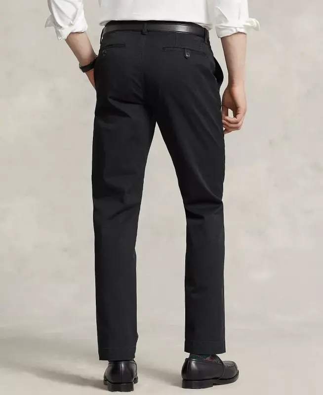 Men's Straight-Fit Stretch Chino Pants-Black - 4