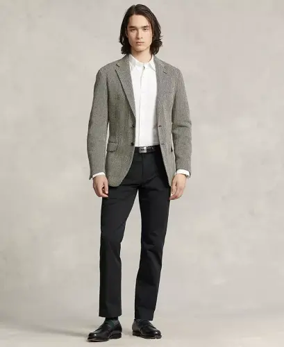 Men's Straight-Fit Stretch Chino Pants-Black 