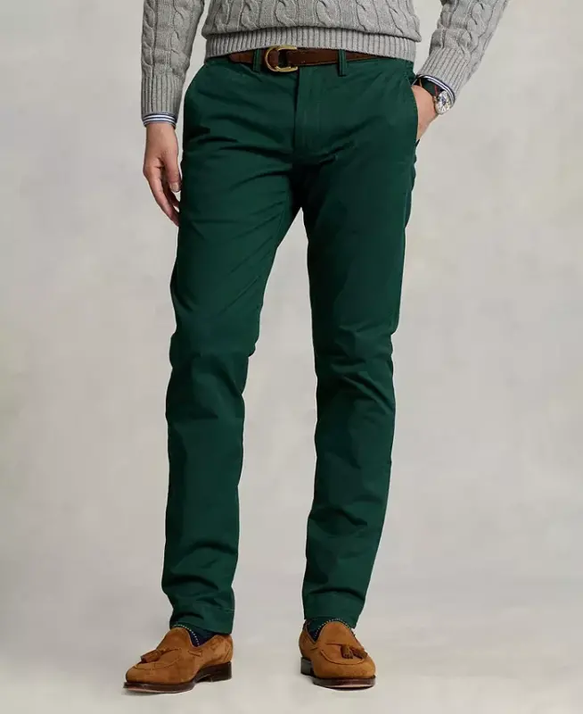Men's Straight-Fit Stretch Chino Pants - Colleage Green - POLO RALPH LAUREN