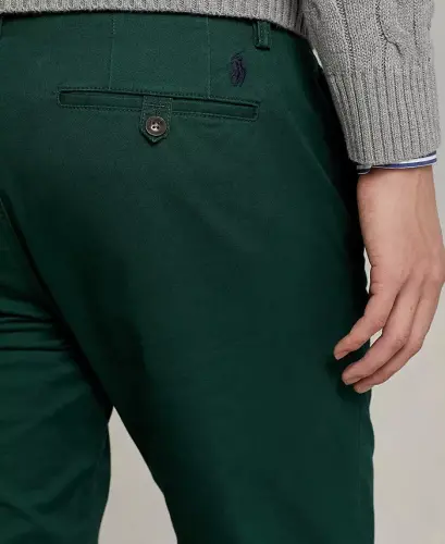 Men's Straight-Fit Stretch Chino Pants - Colleage Green - 3