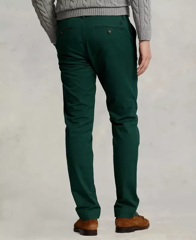 Men's Straight-Fit Stretch Chino Pants - Colleage Green - 4