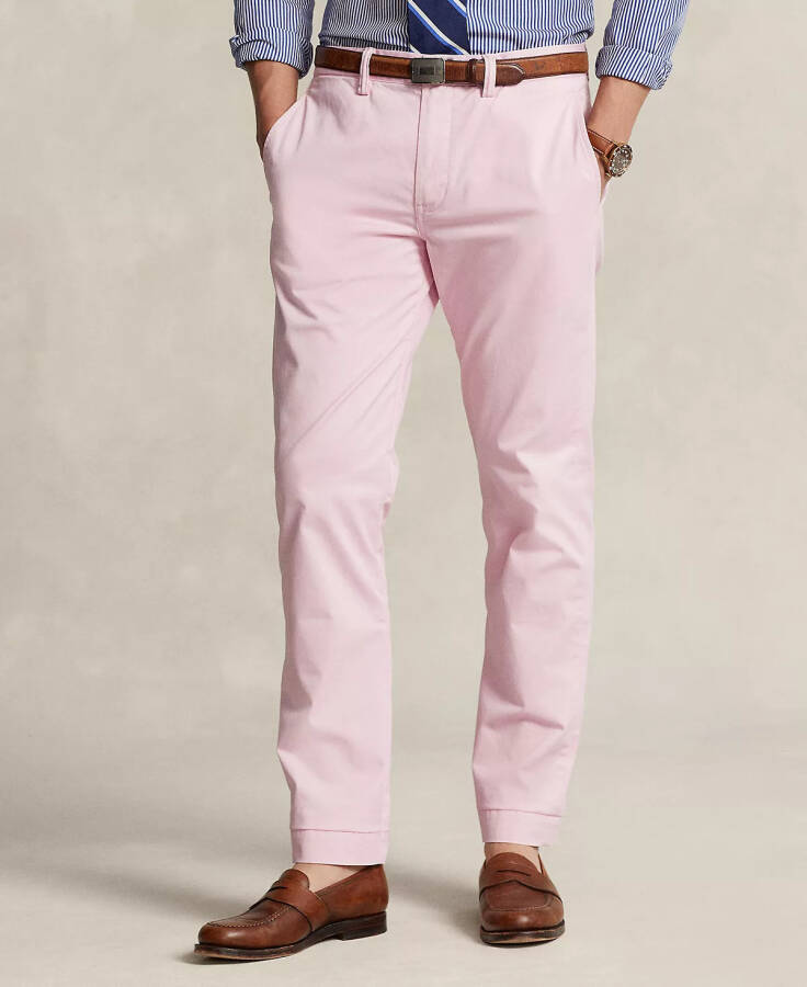 Men's Straight-Fit Washed Stretch Chino Pants Carmel Pink - 4