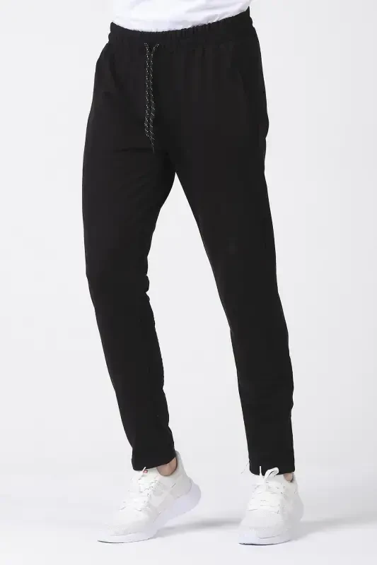 Men's Straight Leg 2-Pack Detailed Sweatpants-Black2 - 2