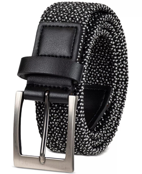 Men's Stretch Braided Cord Belt, Created for Modazone Black - 2