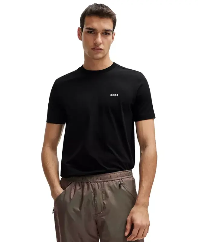 Men's Stretch-Cotton Regular-Fit T-Shirt - Black - 1