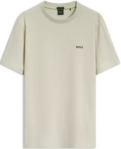 Men's Stretch-Cotton Regular-Fit T-Shirt - Open Beige - HUGO BOSS (1)