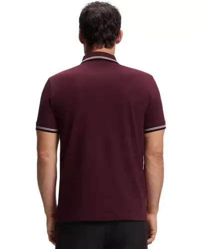 Men’s Stretch-Cotton Slim-Fit Logo Polo Shirt - Dark Pink - 5