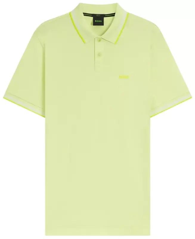 Men’s Stretch-Cotton Slim-Fit Logo Polo Shirt - Light Green - 2