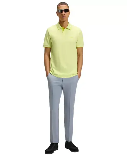 Men’s Stretch-Cotton Slim-Fit Logo Polo Shirt - Light Green - 3