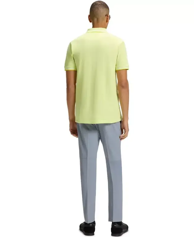 Men’s Stretch-Cotton Slim-Fit Logo Polo Shirt - Light Green - 4