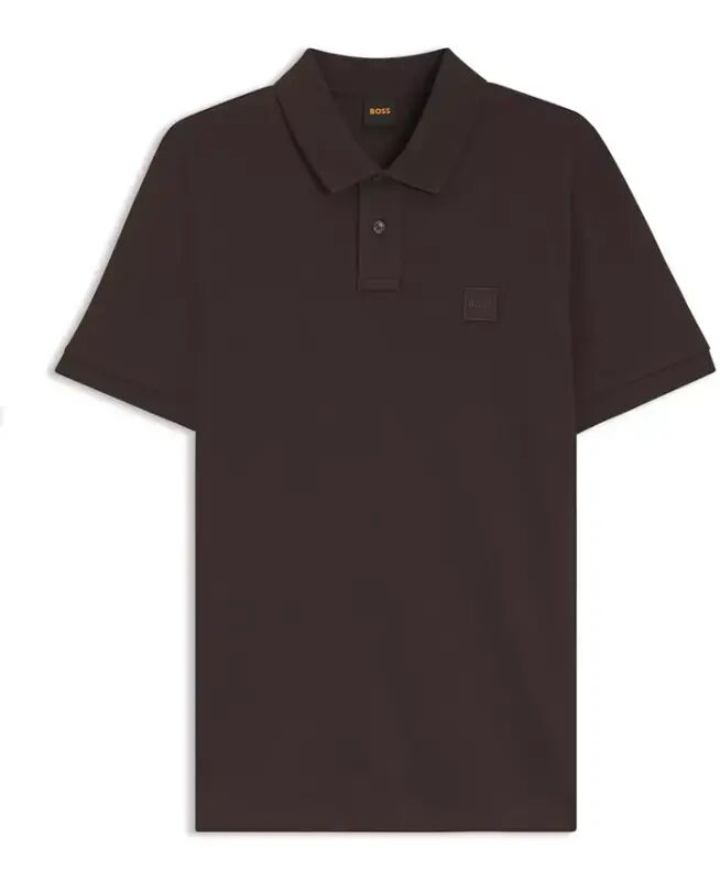 Men's Stretch-Cotton Slim-Fit Passenger Polo Shirt - Dark Brown - HUGO BOSS