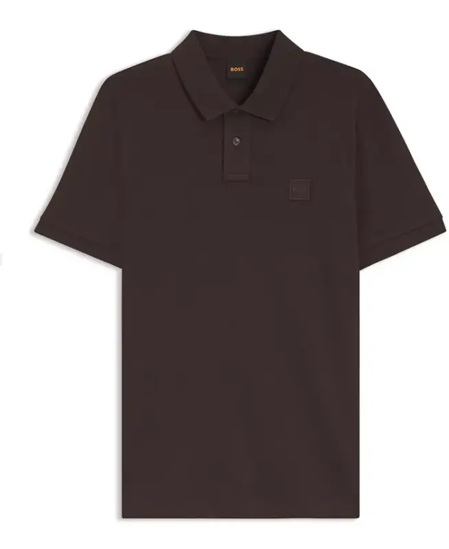 Men's Stretch-Cotton Slim-Fit Passenger Polo Shirt - Dark Brown - 1