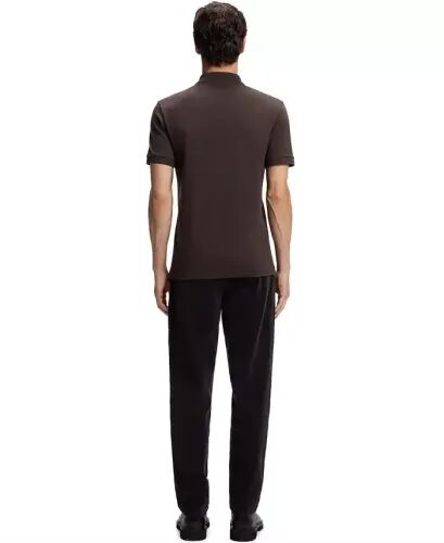 Men's Stretch-Cotton Slim-Fit Passenger Polo Shirt - Dark Brown - HUGO BOSS (1)