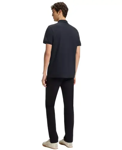 Men's Stretch-Cotton Slim-Fit Polo Shirt - Dark Blue - HUGO BOSS (1)
