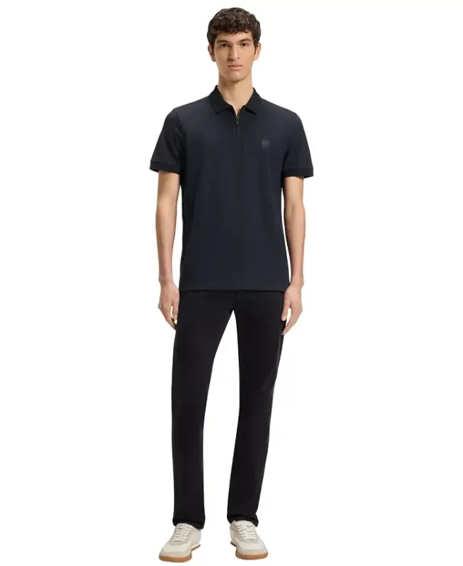 Men's Stretch-Cotton Slim-Fit Polo Shirt - Dark Blue - 1