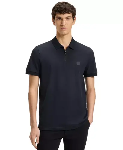 Men's Stretch-Cotton Slim-Fit Polo Shirt - Dark Blue - 3