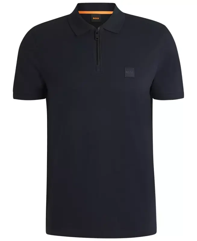 Men's Stretch-Cotton Slim-Fit Polo Shirt - Dark Blue - 4