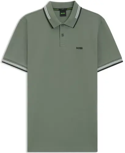 Men's Stretch-Cotton Slim-Fit Polo Shirt - Green - 3