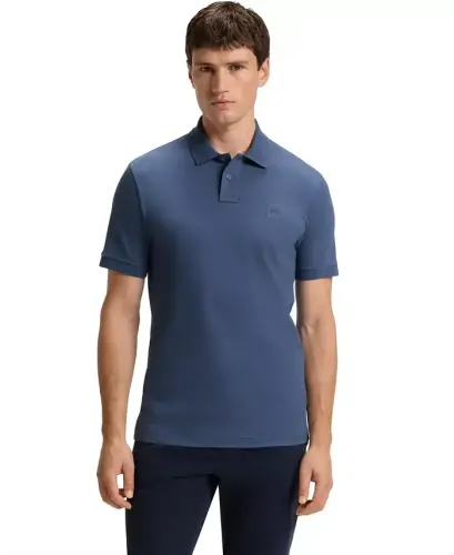 Men's Stretch-Cotton Slim-Fit Polo Shirt - Medium Blue 