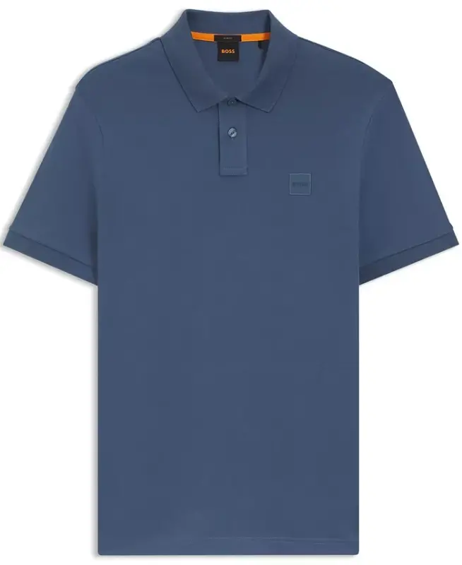 Men's Stretch-Cotton Slim-Fit Polo Shirt - Medium Blue - 3