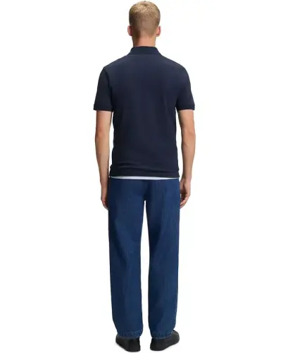 Men's Stretch-Cotton Slim-Fit Polo Shirt - Navy Blue - 2