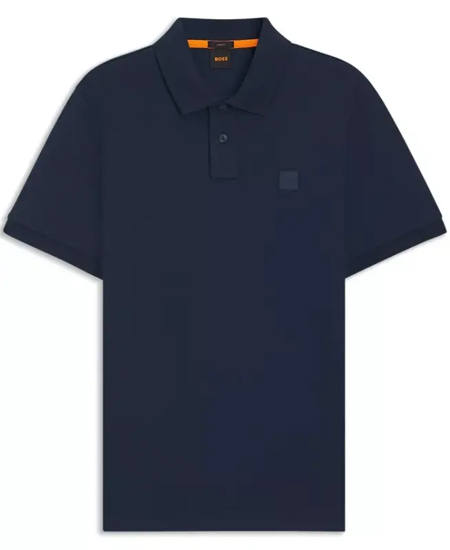 Men's Stretch-Cotton Slim-Fit Polo Shirt - Navy Blue - 3