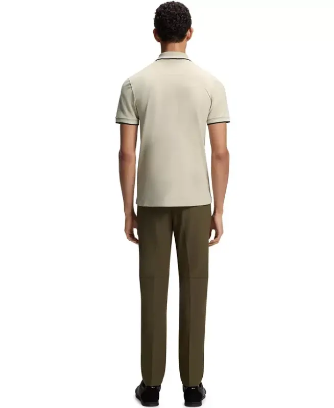 Men's Stretch-Cotton Slim-Fit Polo Shirt - Open Beige - 5