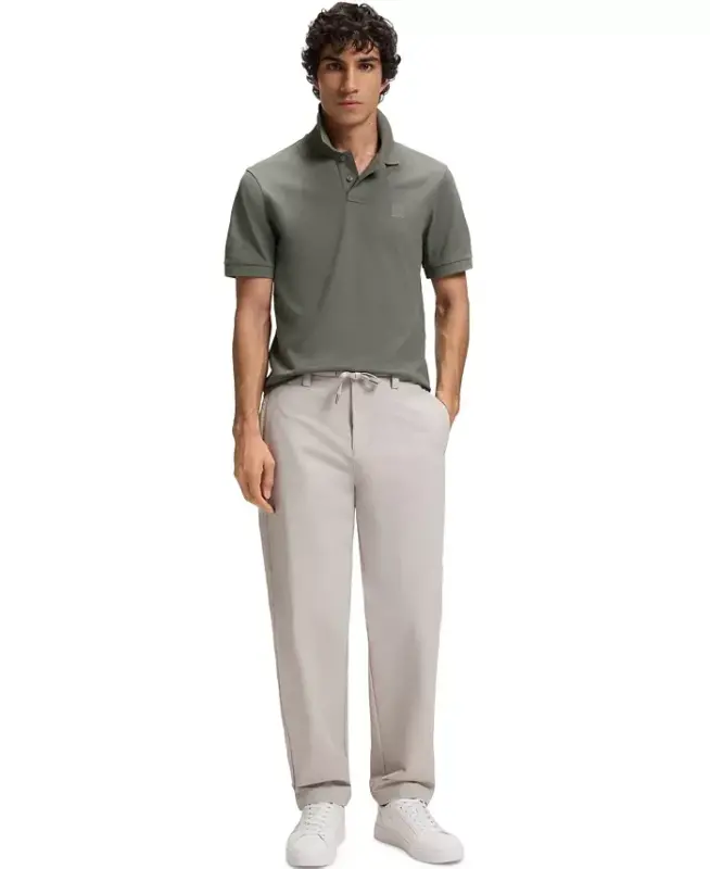 Men's Stretch-Cotton Slim-Fit Polo Shirt - Open Beige - 2