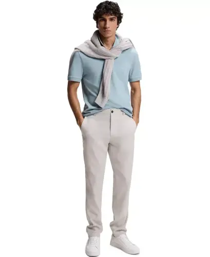 Men's Stretch-Cotton Slim-Fit Polo Shirt - Open Blue - HUGO BOSS (1)